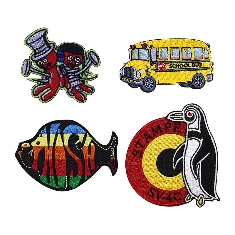 Wholesale Custom Brand Name Logo Iron on Embroidery Patches and Badges for Clothing